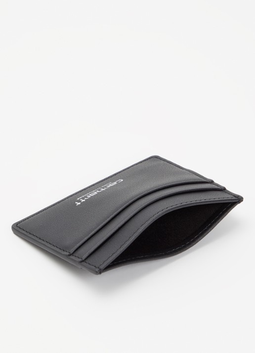 Carhartt WIP Vegas pasjeshouder van leer - voorkant 2 diepzwart