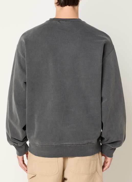 Carhartt WIP Vista sweater met logoborduring - achterkant 2 antraciet