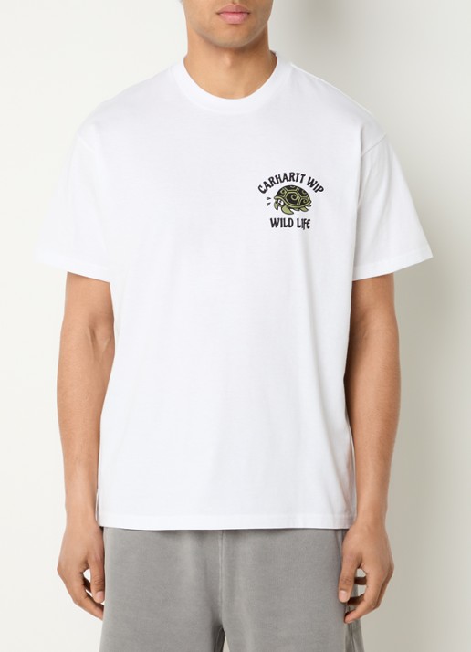 Carhartt WIP Wild Life T-shirt met front- en backprint - achterkant wit