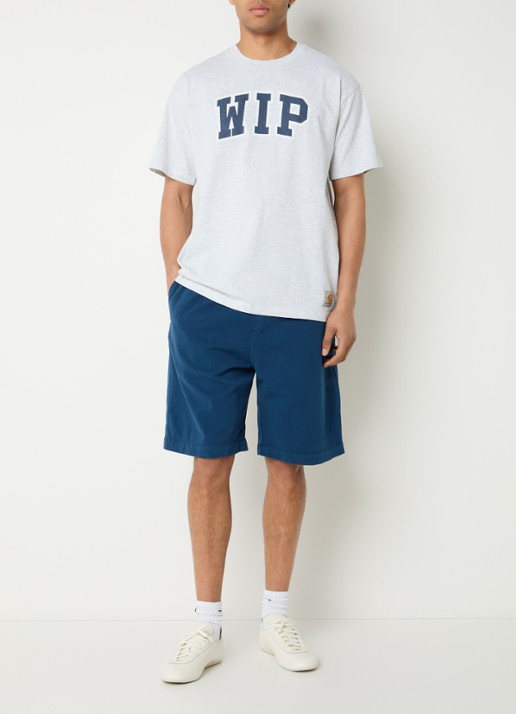 Carhartt WIP Wip III T-shirt met flock logoprint - voorkant 3 grijsmele