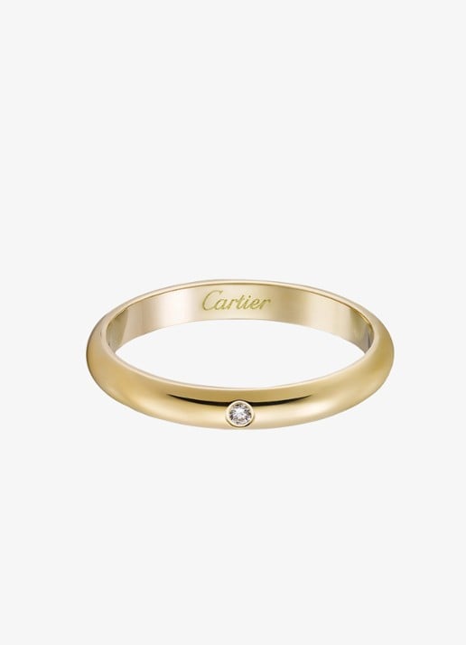 Cartier 1895 trouwring, van 18 karaat geelgoud met diamant CRB4057600 - voorkant geelgoud