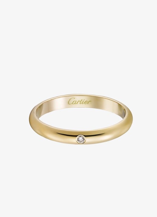 Cartier 1895 trouwring, van 18 karaat geelgoud met diamant CRB4057600 - voorkant 3 geelgoud