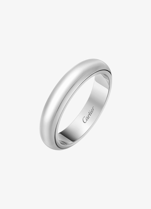 Cartier 1895 trouwring, van 18 karaat witgoud CRB4036800 - achterkant 3 witgoud