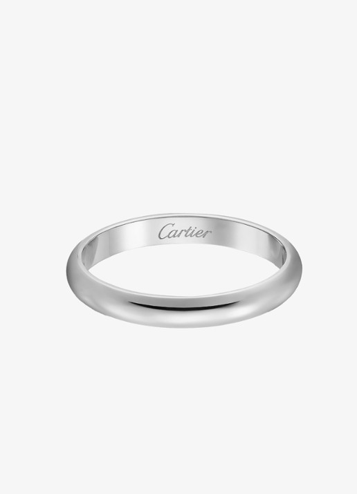 Cartier 1895 trouwring, van platina CRB4012500 - voorkant 2 witgoud
