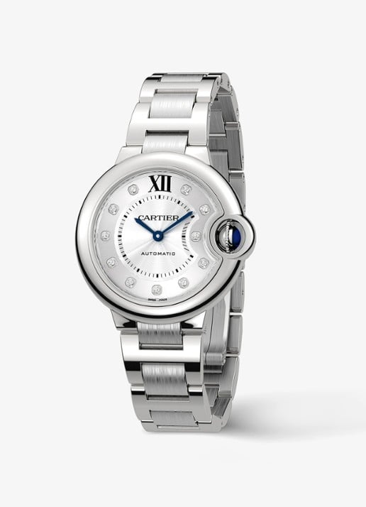 Cartier Ballon Bleu de Cartier horloge, 33 mm, met 0,05 ct diamant CRW4BB0021 - achterkant 3 zilver