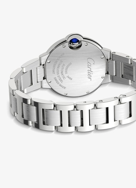 Cartier Ballon Bleu de Cartier horloge, 33 mm, met 0.58 ct diamant CRW4BB0023 - detail 4 zilver