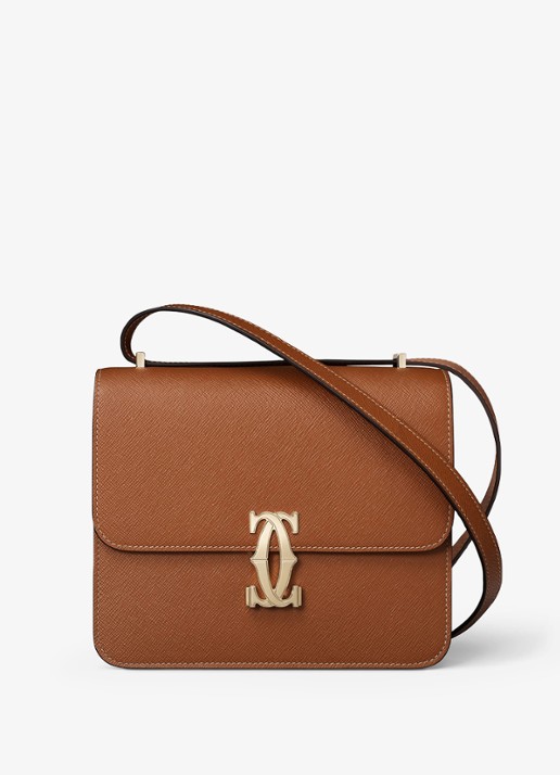 Cartier C de Cartier crossbodytas van kalfsleer CRL1002566 - detail bruin