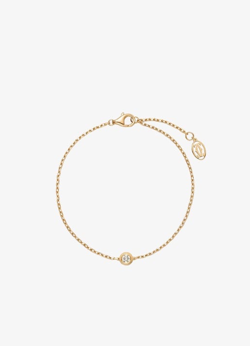 Cartier Cartier d'Amour armband, middel model van 18 karaat geelgoud met 0.13 ct met diamant CRB6062917 - voorkant geelgoud