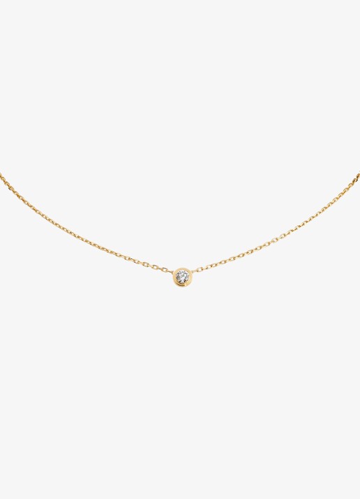 Cartier Cartier d'Amour ketting, groot model van 18 karaat geelgoud met 0.18 ct diamant CRB7215500 - achterkant 6 geelgoud