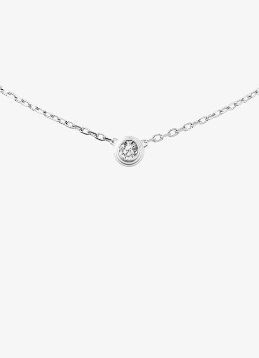 Cartier Cartier d'Amour ketting, large model van 18 karaat witgoud met 0.19 ct diamant CRB72154 - detail 2 witgoud
