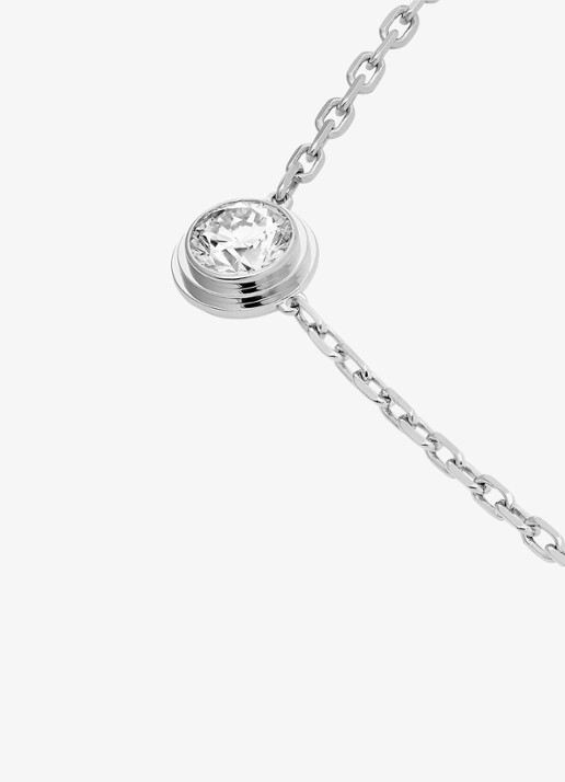 Cartier Cartier d'Amour ketting, large model van 18 karaat witgoud met 0.19 ct diamant CRB72154 - detail 3 witgoud