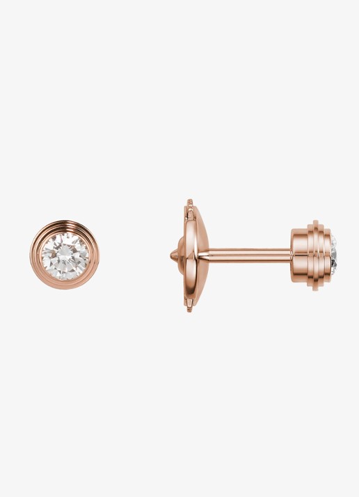 Cartier Cartier d'Amour oorknopjes, medium model van 18 karaat roségoud met 0.26 ct diamant CRB80415 - detail 3 roségoud