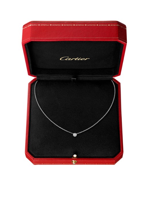 Cartier Cartier d'Amour XS ketting van 18k witgoud met diamant CRB7224515 - detail witgoud