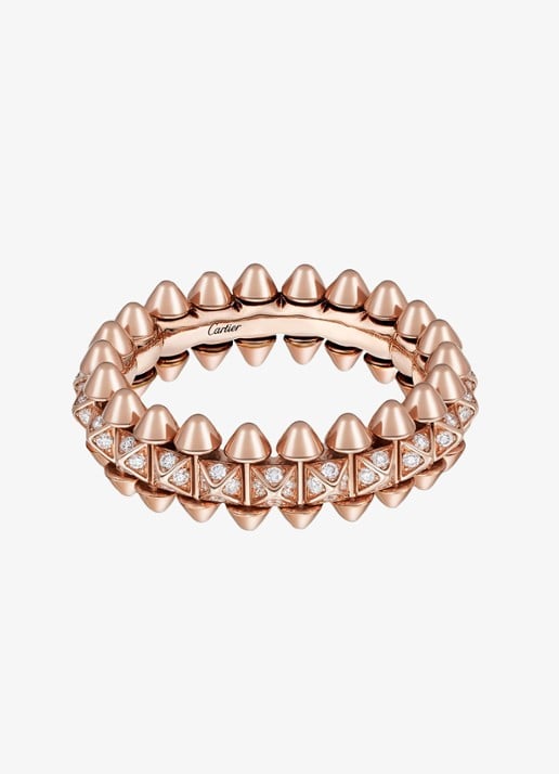 Cartier Clash de Cartier ring, klein model van 18 karaat roségoud met 0.31 ct diamant CRN4796100 - voorkant 7 roségoud