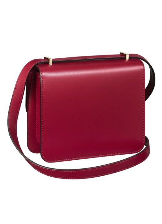 Cartier Double C Mini schoudertas van kalfsleer CRL1002293 - detail steenrood