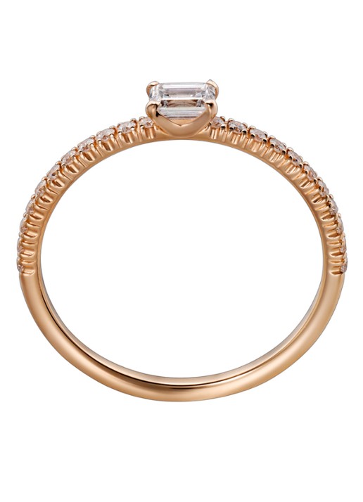 Cartier Etincelle de Cartier ring, emerald-cut diamant, bezet met diamanten CRB4216700 - detail 4 roségoud