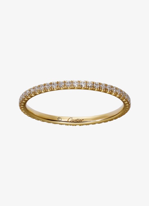 Cartier Etincelle de Cartier trouwring van 18 karaat geelgoud met 0.22 ct diamant CRB4212000 - detail geelgoud
