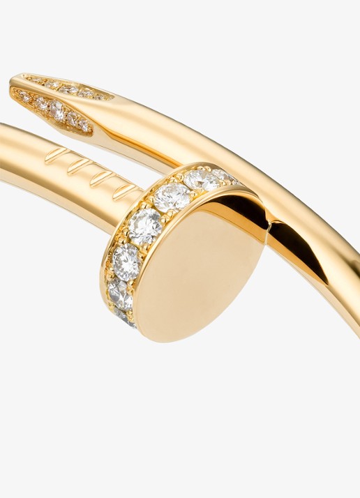Cartier Juste un Clou armband, klassiek model van 18 karaat geelgoud met 0.58 ct diamant CRB60486 - detail geelgoud