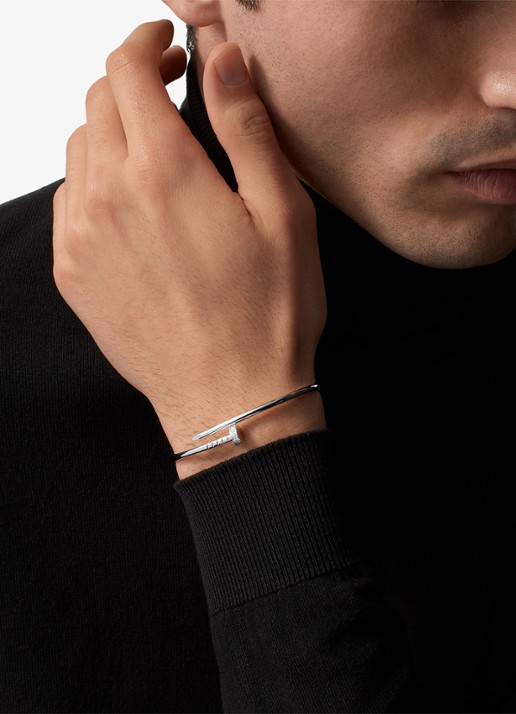 Cartier Juste un Clou armband, klein model van 18 karaat witgoud met 0.18 ct diamant CRB6084017 - voorkant 3 witgoud
