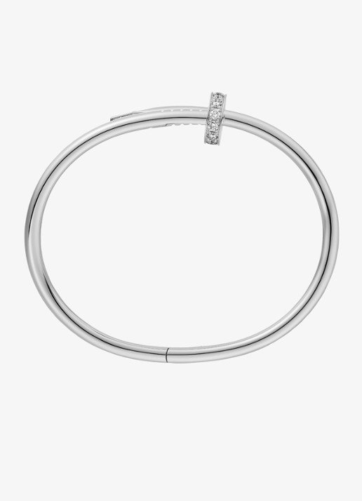Cartier Juste un Clou armband van 18 karaat witgoud met 0.58 ct diamant CRB60487 - detail 3 witgoud
