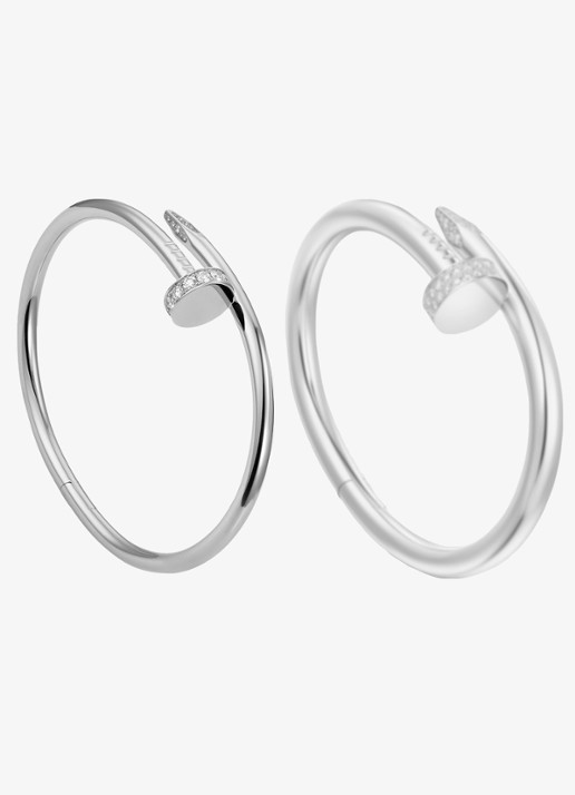 Cartier Juste un Clou armband van 18 karaat witgoud met 0.58 ct diamant CRB60487 - detail 4 witgoud