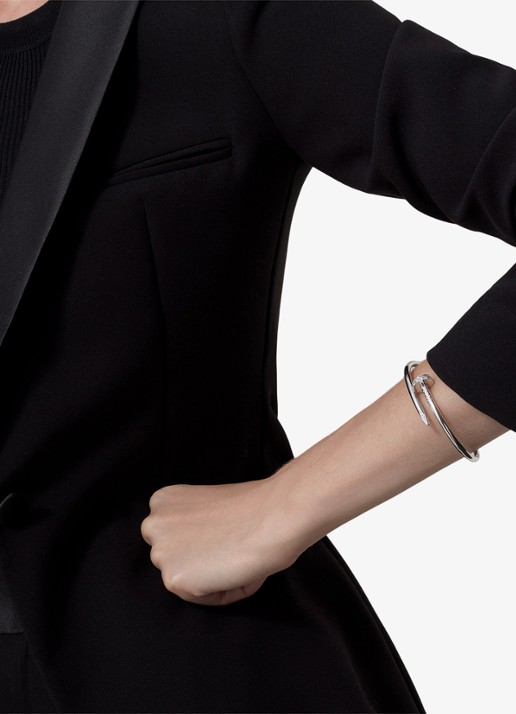 Cartier Juste un Clou armband van 18 karaat witgoud met 0.58 ct diamant CRB60487 - voorkant 8 witgoud