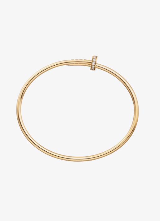 Cartier Juste un Clou bangle, klein model van 18 karaat geelgoud met 0.18 ct diamant CRB6066117 - detail geelgoud