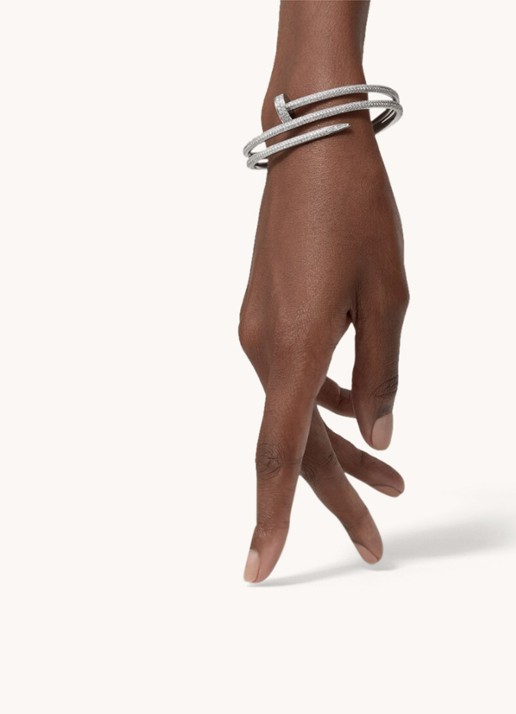 Cartier Juste un Clou bangle van 18 karaat witgoud met diamanten CRN6708700 - detail 2 witgoud