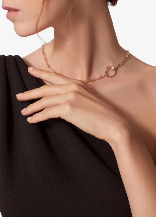 Cartier Juste un Clou ketting van 18 karaat roségoud met 0.13 ct diamant CRB7224902 - voorkant 8 roségoud