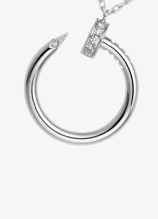 Cartier Juste un Clou ketting van 18 karaat witgoud met 0.12 ct diamant CRB7224891 - detail 2 witgoud