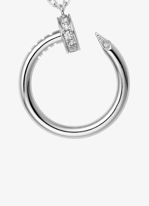 Cartier Juste un Clou ketting van 18 karaat witgoud met 0.12 ct diamant CRB7224891 - detail 3 witgoud