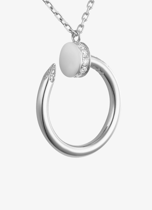 Cartier Juste un Clou ketting van 18 karaat witgoud met 0.12 ct diamant CRB7224891 - detail 4 witgoud
