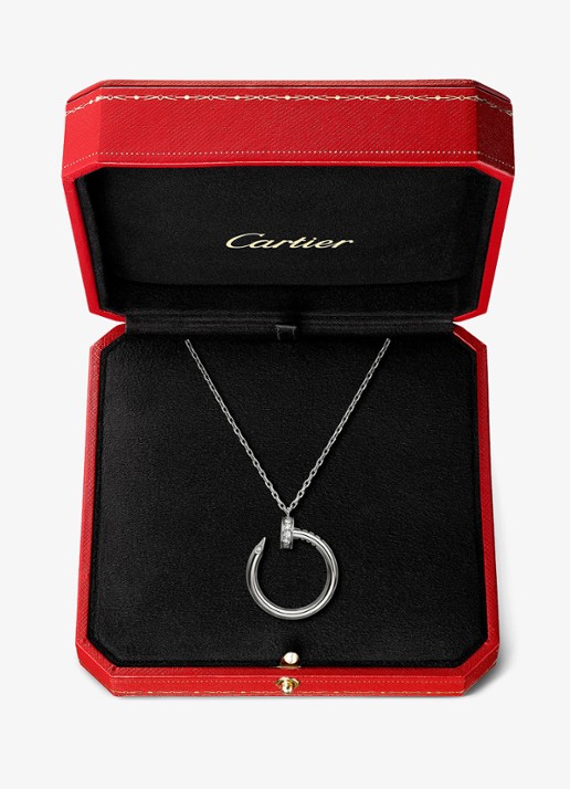 Cartier Juste un Clou ketting van 18 karaat witgoud met 0.12 ct diamant CRB7224891 - detail 6 witgoud
