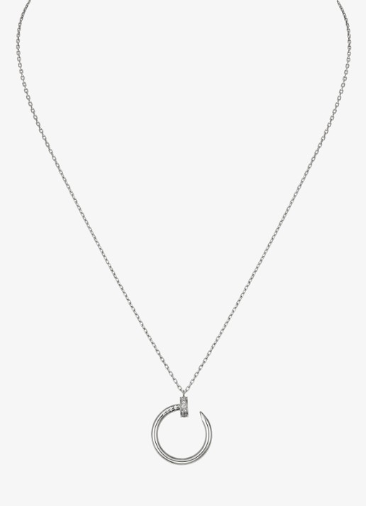 Cartier Juste un Clou ketting van 18 karaat witgoud met 0.38 ct diamant CRB7224897 - achterkant witgoud