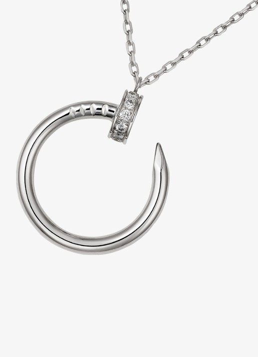 Cartier Juste un Clou ketting van 18 karaat witgoud met 0.38 ct diamant CRB7224897 - detail 5 witgoud