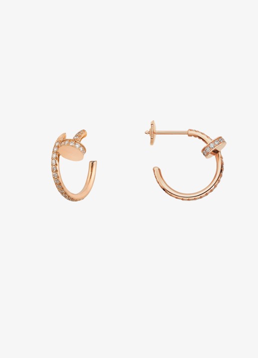 Cartier Juste un Clou oorringen, small model van 18 karaat roségoud met 0.51 ct diamant CRB8301429 - achterkant roségoud