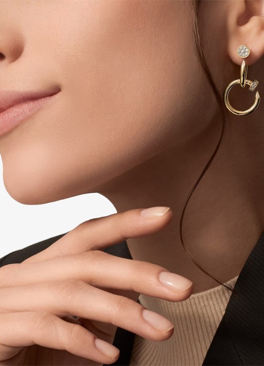 Cartier Juste un Clou oorstekers van 18 karaat geelgoud met 27 diamanten CRB8301504 - voorkant 2 geelgoud