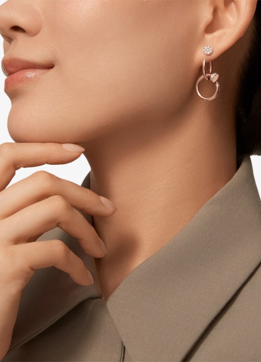 Cartier Juste un Clou oorstekers van 18 karaat roségoud met 27 diamanten CRB8301503 - voorkant 2 roségoud