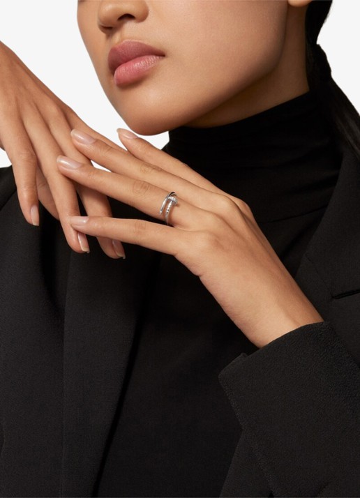 Cartier Juste un Clou ring van 18 karaat witgoud met diamanten CRB42450 - voorkant 7 witgoud