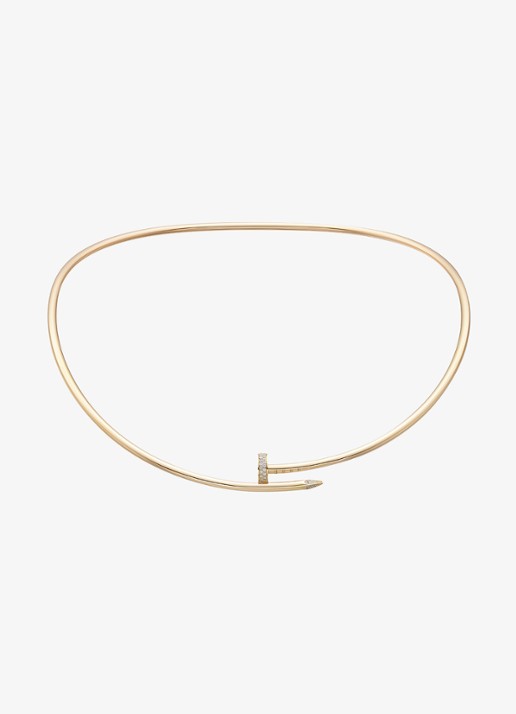 Cartier Juste un Clou Torque ketting, klein model van 18 karaat geelgoud met 0.20 ct diamant CRN7424422