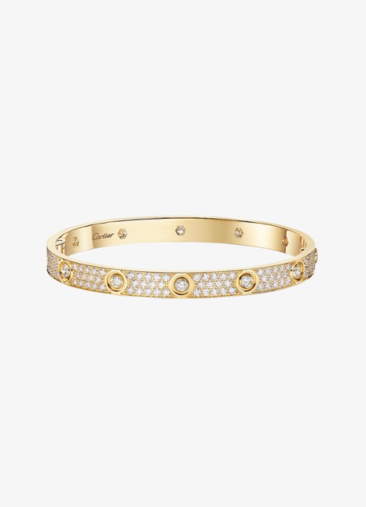 Cartier LOVE armband klassiek model van 18 karaat geelgoud met 10 diamanten CRN6727317