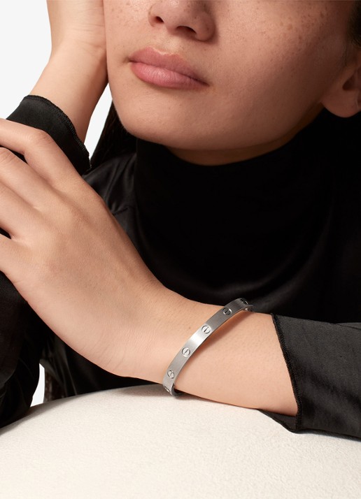 Cartier LOVE armband, klassiek model van 18 karaat witgoud CRB6077117 - achterkant 3 witgoud