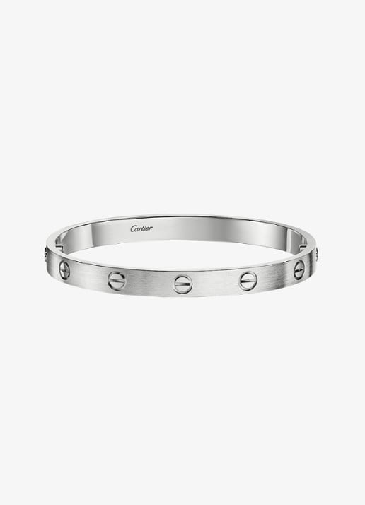 Cartier LOVE armband, klassiek model van 18 karaat witgoud CRB6077117 - voorkant witgoud