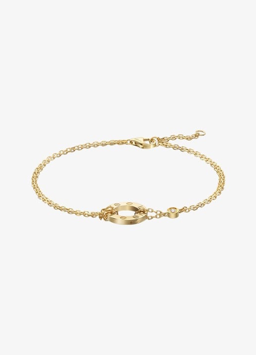 Cartier LOVE armband, van 18 karaat geelgoud met 0.03 ct diamant CRB6038300