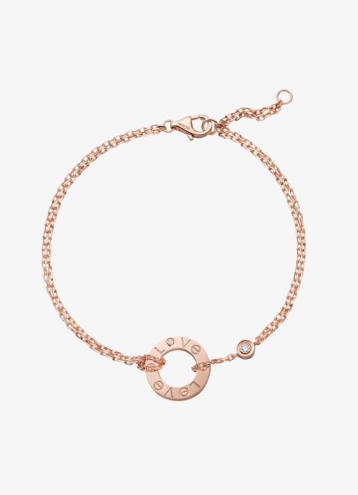 Cartier LOVE armband van 18 karaat roségoud met 0.03 ct diamant CRB6063600 - detail roségoud