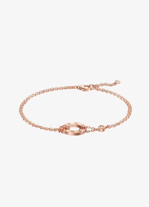 Cartier LOVE armband van 18 karaat roségoud met 0.03 ct diamant CRB6063600 - voorkant 7 roségoud
