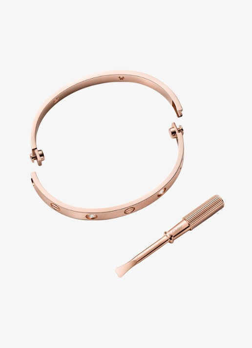 Cartier LOVE armband van 18 karaat roségoud met 4 diamanten CRB60800 - detail 5 roségoud
