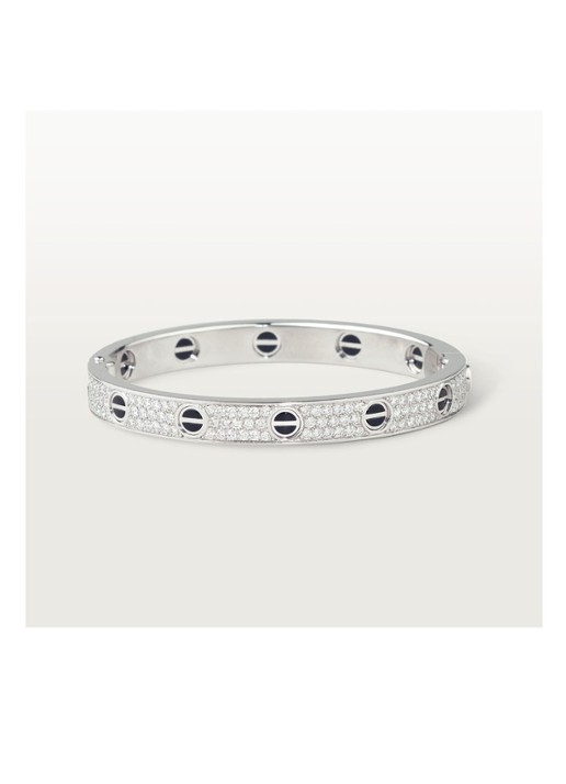 Cartier LOVE armband van 18 karaat witgoud met 204 diamanten CRN6032400 - detail 7 witgoud
