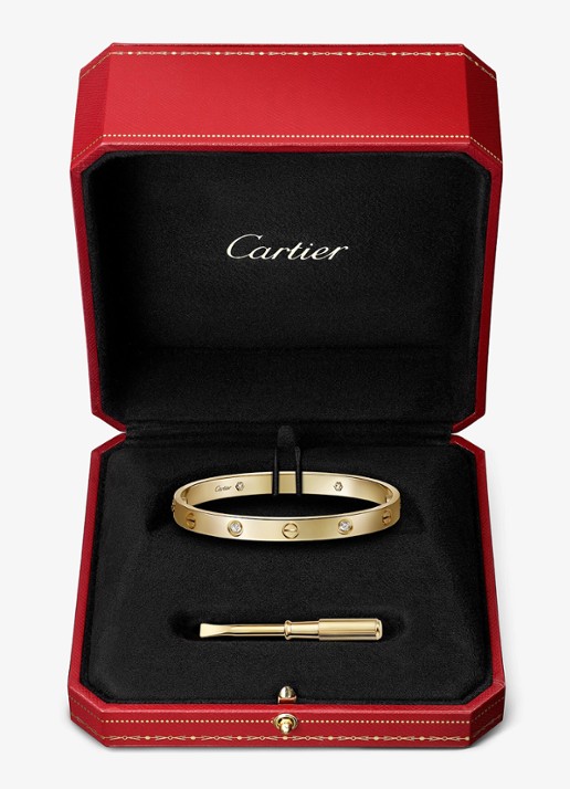 Cartier LOVE bangle, klassiek model van 18 karaat geelgoud met 0.42 ct diamant CRB6070017 - detail 4 geelgoud