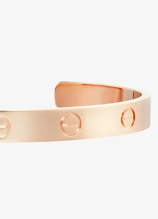 Cartier LOVE bangle, open, klassiek model van 18 karaat roségoud CRB6032617 - detail 2 roségoud
